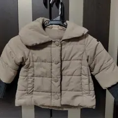 petit main ベージュ キルティングコート 100cm