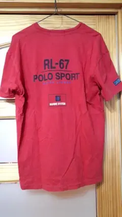 90's レア 珍品デザイン POLO SPORT レッド 半袖 Tシャツ