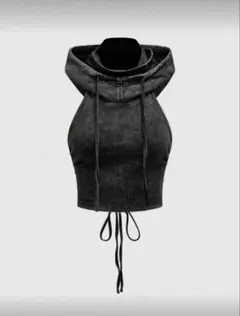 ♡SHEIN♡フード付きブラッククロップトップス