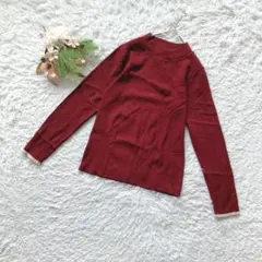 【グローバルワーク】 (M) リブニットセーター 長袖 モックネック カジュアル