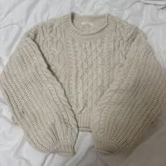 URBAN RESEARCH アイボリー ケーブルニットセーター