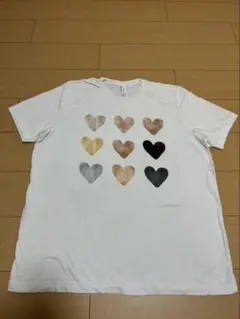 CANVAS Tシャツ ホワイト ハート柄 2XL G