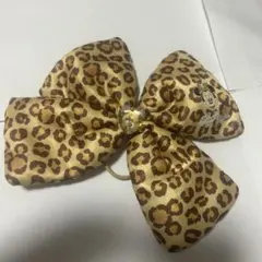 ミニーマウス ヒョウ柄リボンヘアバンド