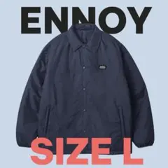 ENNOY PADDED NYLON COACH JACKET (NAVY)L