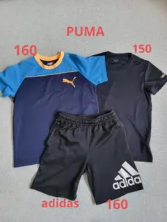 PumaとAdidas スポーツウェアセット 150、160サイズ