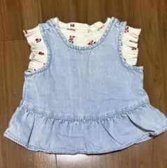 ZARA tシャツ　半袖　花柄　デニム　86 80 90