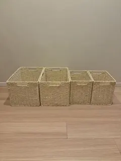 本日発送！【美品】ニトリ手編み風ペーパーバスケット4点セット