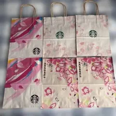 スターバックス ショップ袋 6枚セット　紙袋　さくら　桜　SAKURA