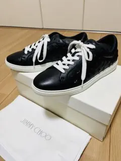 42 外出なし　極美品　JIMMY CHOO ブラック スニーカー