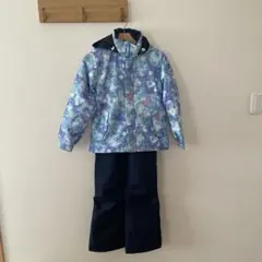 子ども用スキーウェアセット 青系花柄140センチ