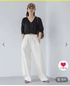 ジーナシス　【接触冷感】スウェットコクーンタックパンツ