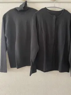 セモア　チャコールグレーの長袖アンサンブル