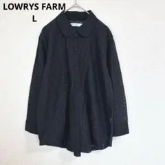 【ローリーズファーム】長袖ブラウス シャツ レース 綺麗め カジュアル ブラック