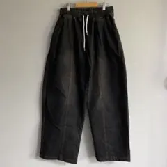 【シルエット◎】RICECAKE & OISIS バギーデニムパンツ　ブラック