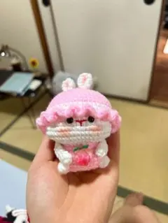 ウサギのあみぐるみ ピンク