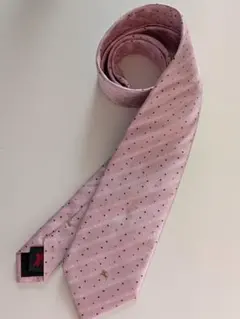 【美品】BURBERRYBLACK LABEL　ピンク ドット柄 シルクネクタイ