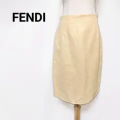 ​【美品・希少】FENDI 365 膝丈スカート 織地 クリーム 44 XL相当のサムネイル