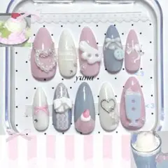 ♬ネイルチップ 水玉 クリームソーダ ウィッシュコア チェーン ボタン ゼリーのサムネイル