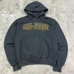 チャンピオン　カレッジ　CAL STATE　トップス　パーカー　古着　グレー　S