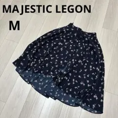 MAJESTIC LEGON 花柄 フレアスカート ネイビー レディースのサムネイル