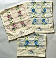 POLO HOUSE フェイスタオル3枚 薔薇柄 厚手のサムネイル
