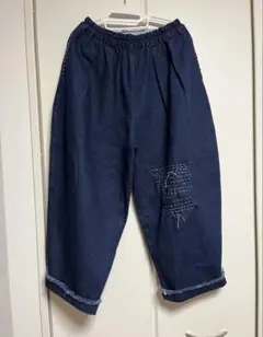 現品セール　刺繍パッチワークデニムパンツ