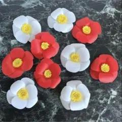 折り紙 花 立体 椿 飾り ハンドメイド