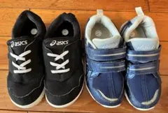 asics スニーカーセット 19.5cm 黒 青