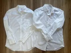 ユニクロ スーパーノンアイロンスリムフィットシャツ ホワイト サイズL 2枚
