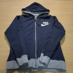 Nike　ユーズド加工　スウッシュロゴ　ジップアップパーカー　M