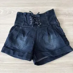 ダークデニム ハーフパンツ