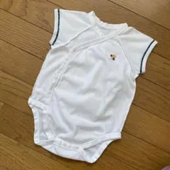 美品 familiar ホワイト ベビー肌着 クマ刺繍 60