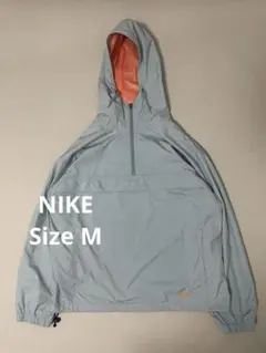 NIKE ナイキ アノラックパーカー ライトブルー オレンジ M 黒タグ
