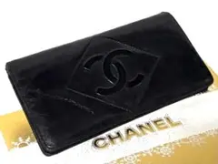 ヴィンテージ☆ CHANEL シャネル ☆ ブラックレザー 折りたたみ 長財布