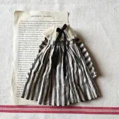 紅茶染めりぼんワンピース　ブライスアウトフィット　ハンドメイド　ネオブライス洋服