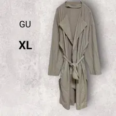 ジーユー ノーカラーライトガウンコート XL ベージュ オフィスカジュアル 春秋