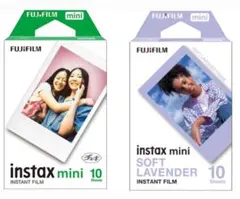 チェキフィルム インスタックスミニJP1 10枚 絵柄入りソフトラベンダー10枚