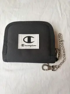 Champion 二つ折り財布 チェーン付き ブラック