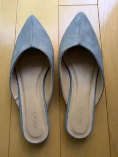 スエード風　ポインテッドトゥミュール