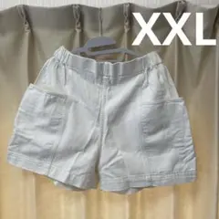 ユニクロ ショートパンツ ホワイト 白 フレア XXL ウエストゴム ポケット