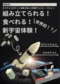 福岡限定 ネジチョコロケット 知育　小型人工衛星　立体組み立て　説明書付のサムネイル