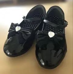 フォーマルシューズ　女の子　22.0 21.5 黒　バイオフィッター