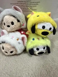 ツムツム　猫セット　ミッキー、ミニー、プルート、グーフィー
