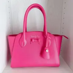 Samantha Vegaリボンハンドバッグ　ショルダー付き　ショッキングピンク