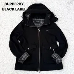 【希少✨】バーバリーブラックレーベル 2way フード付きジップブルゾン 黒 L