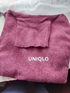 【メルカリ市限定1600円→】タートルネックニット 長袖 ボルドー系