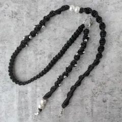 パラコード 3way ストラップ ブラック パール シンプル