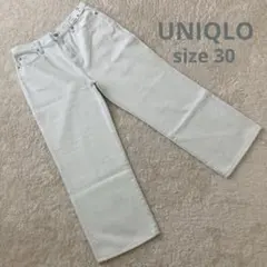未使用品！UNIQLO ユニクロ　ワイドデニムパンツ　ライトブルー