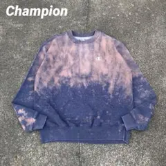 鬼フェード Champion スウェット M-L 褪色 フェードネイビー 一点物
