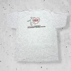 90sJERZEES半袖Tシャツ霜降りグレー企業ロゴプリントヴィンテージ古着XL